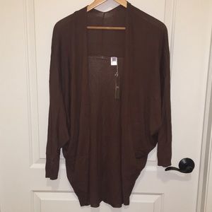 Cullen brown open front sweater | S NWT